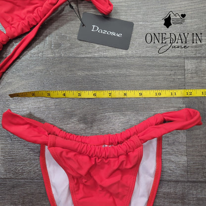 Dazosue Adjustable Triangle Brazillian Bikini Swimsuit Size S