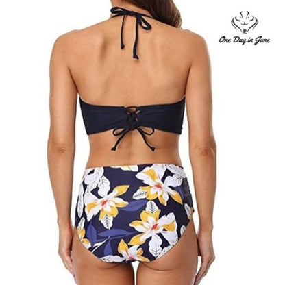 Charmleaks High Waist Halter Bikini Swimsuit Size M