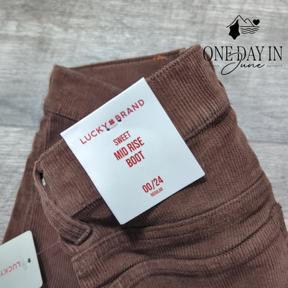 Lucky Brand Sweet Mid Rise Boot Corduroy Pants Size 00