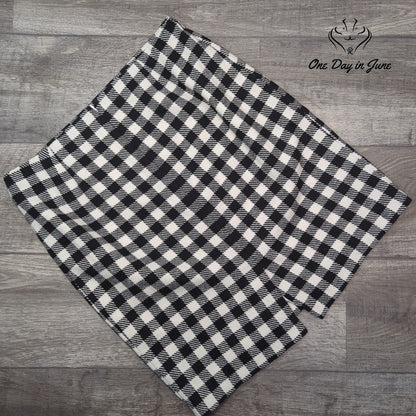 Talbots Wool Blend Buffalo Plaid A-Line Skirt Black White Size 12