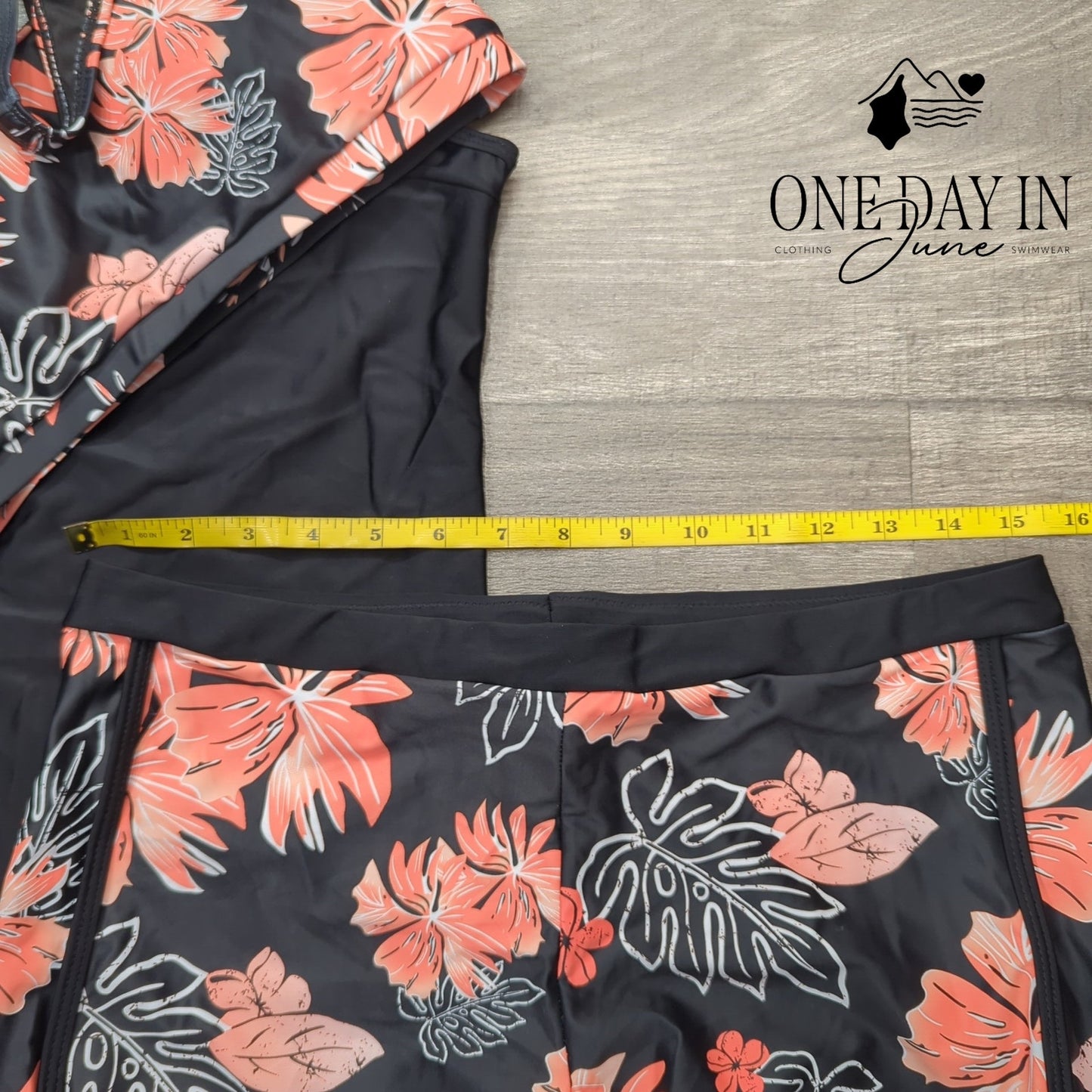 Yonique Crop Top Boyshort 3 Piece Tankini Swimsuit Size L
