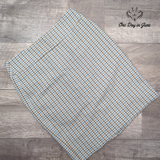 The Limited Houndstooth Mini Skirt Blue Brown Ivory Fully Lined Size 2