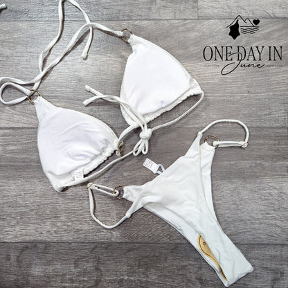 CharmLeaks Adjustable Triangle Thong Bikini Swimsuit Size M