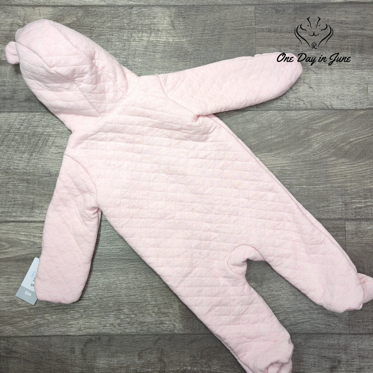 Carters Baby Girls Quilted Hooded Pram One Piece Pink Sherpa Lined NWT Size 6M
