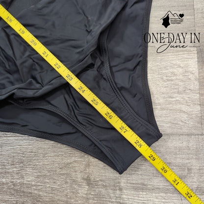 Runtlly One Shoulder Mesh Cut Out One Piece Swimsuit Size L