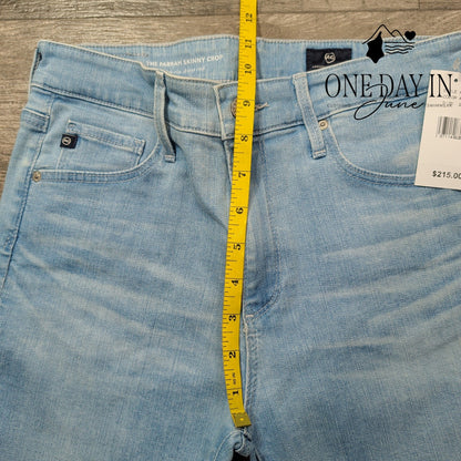 AG Adriano Goldschmied The Farrah Skinny Crop Light Raw Hem NWT $215 Size 4