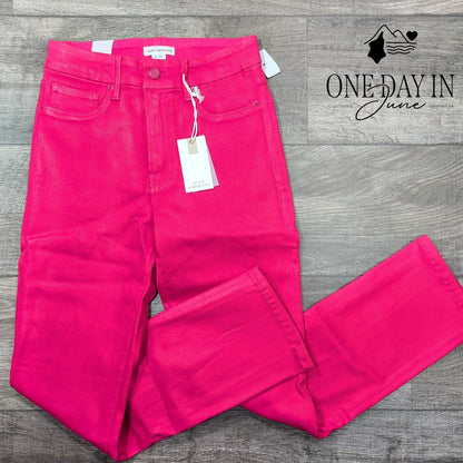 Good American Good Legs Straight High Rise Jeans Hot Pink NWT Size 4 (27)