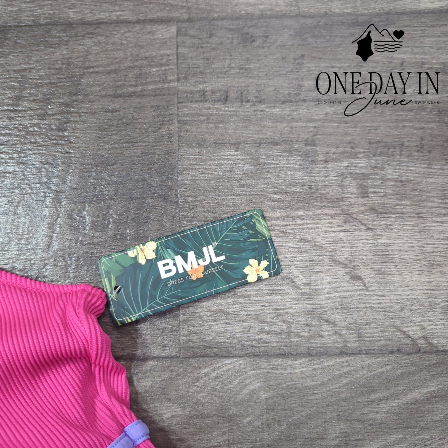 Blooming Jelly High Waist Ribbed Bikini Swimsuit Size M