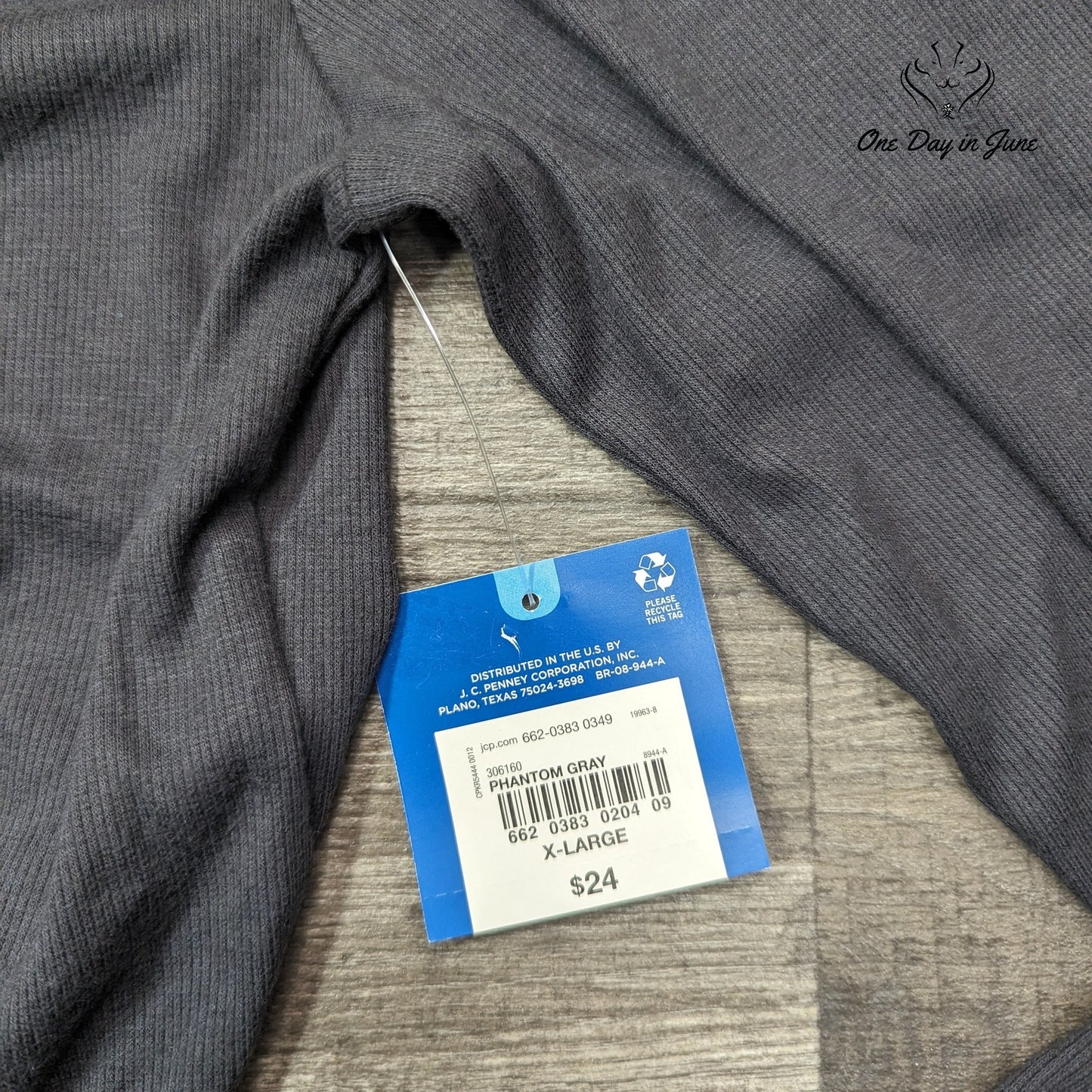 Arizona Jean Co. Ribbed Long Sleeve Ruched Top Size XL