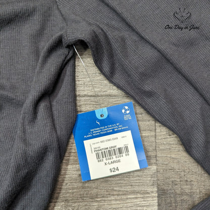 Arizona Jean Co. Ribbed Long Sleeve Ruched Top Size XL