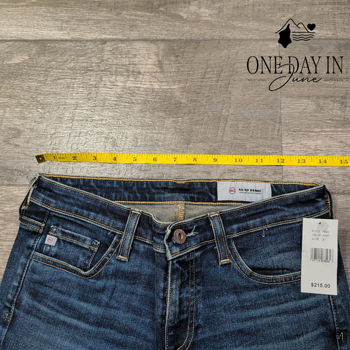 AG Adriano Goldschmied The Sophia High Rise Slim Jeans Blue NWT Size 4 (27)