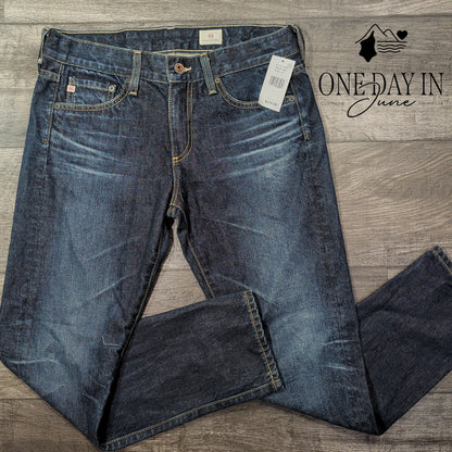 AG Adriano Goldschmied Straight Leg Jeans Dark Wash Blue NWT Size 4 (27)