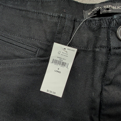 Banana Republic Lace Up Ankle Pants Black Long Slim Fit NWT Size 6 Long
