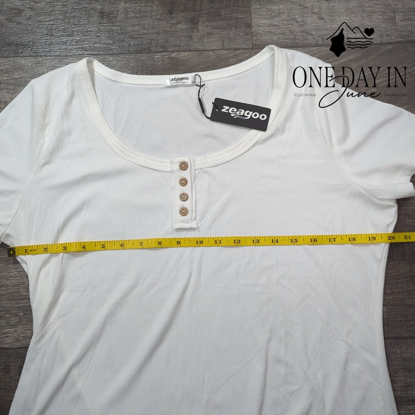 Zeagoo Ribbed Short Sleeve Top Size 2XL