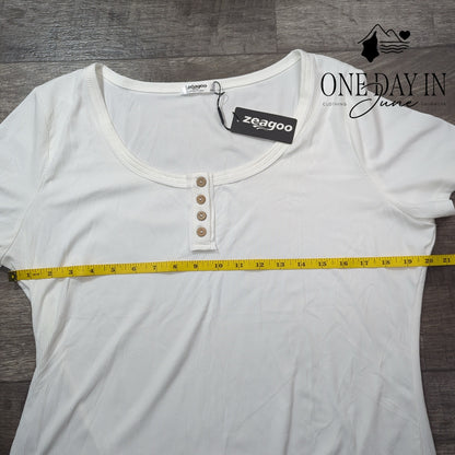 Zeagoo Ribbed Short Sleeve Top Size 2XL