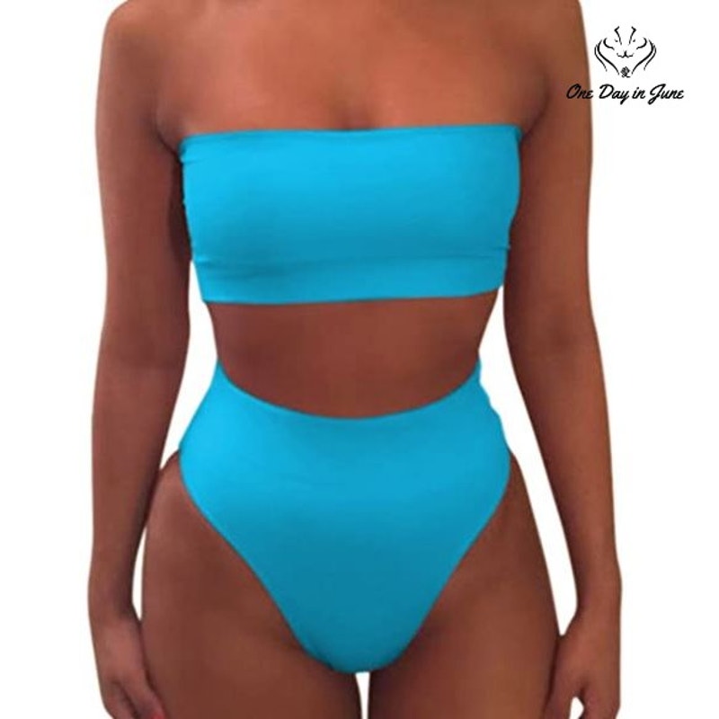 Pink Queen Removable Strap High Waist Bikini Swimsuit Size S