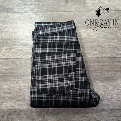 AG Adriano Goldschmied Farrah High Rise Skinny Jeans Black Plaid NWT Size 2 (26)