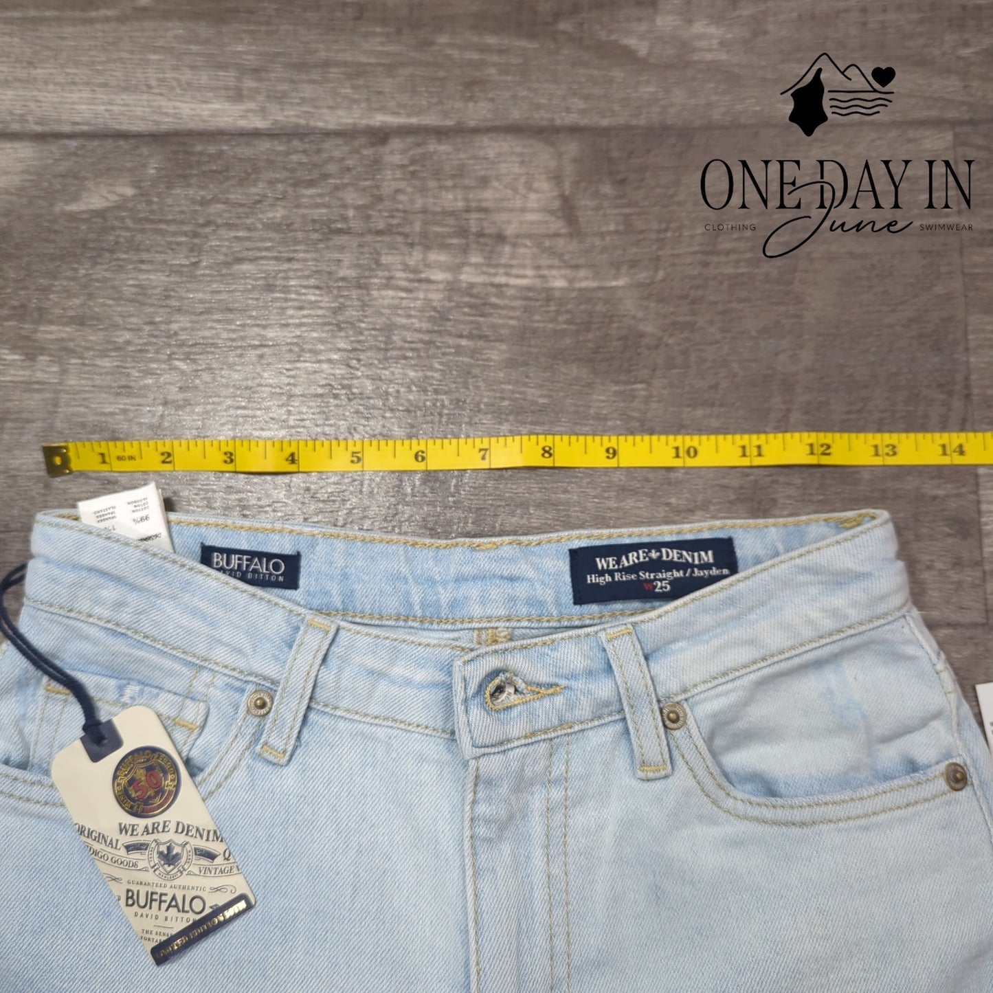 Buffalo David Bitton High Rise Straight Jayden Raw Hem Jeans Size 0 (25)