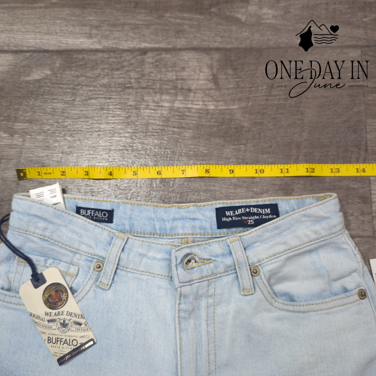 Buffalo David Bitton Jayden High Rise Straight Raw Hem Jeans NWT Size 0 (25)