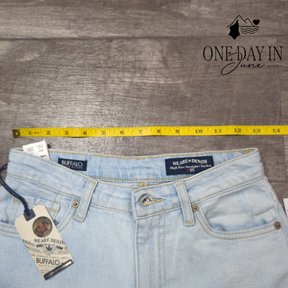 Buffalo David Bitton Jayden High Rise Straight Raw Hem Jeans NWT Size 0 (25)