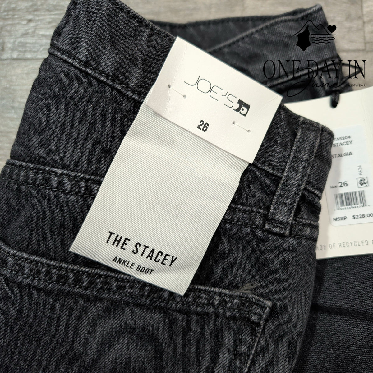 Joe's Jeans The Stacey High Rise Ankle Bootcut Jeans Black NWT Size 2 (26)