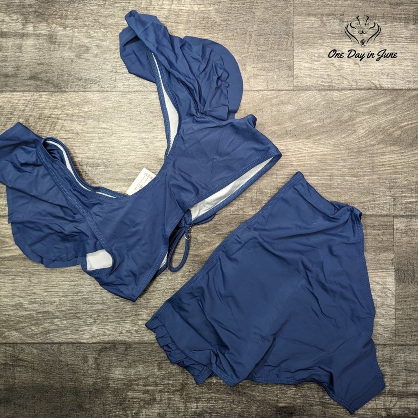 Mecfiino Ruffle High Waisted Bikini Size L