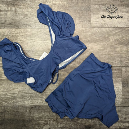 Mecfiino Ruffle High Waisted Bikini Size L