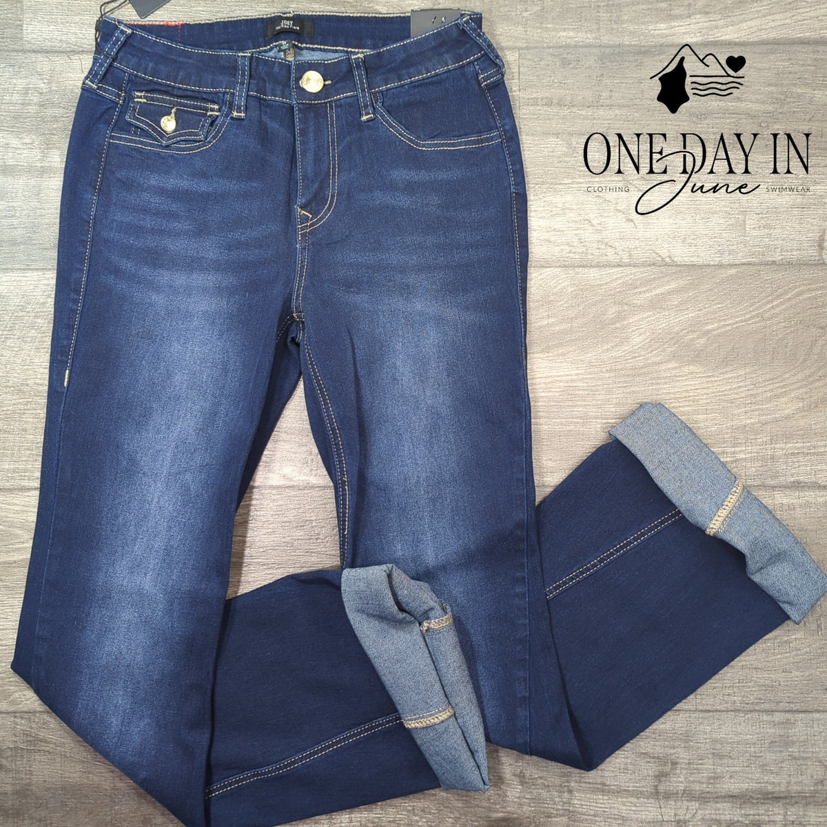True Religion Joey Crystal Flap Flare Jeans Dark Wash NWT $184 Size 8 (29)
