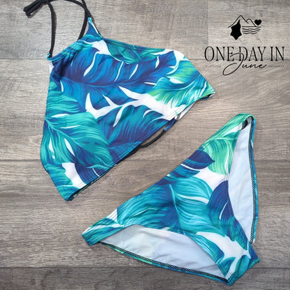 Charmo High Neck Crop Bikini Swimsuit Size L