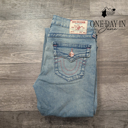True Religion Becca Mid Rise Flap Bootcut Jeans Size 4 (27)