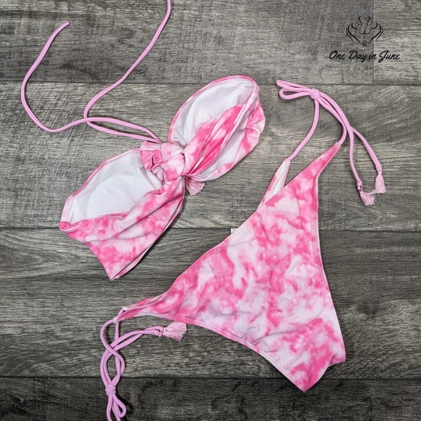 ODIJ Ring Top Tie Back Bikini Swimsuit Size XL