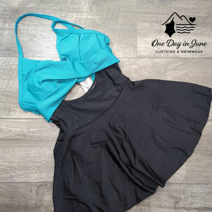 Aimage Cross Front Cut Out Swimdress Swimsuit Size M