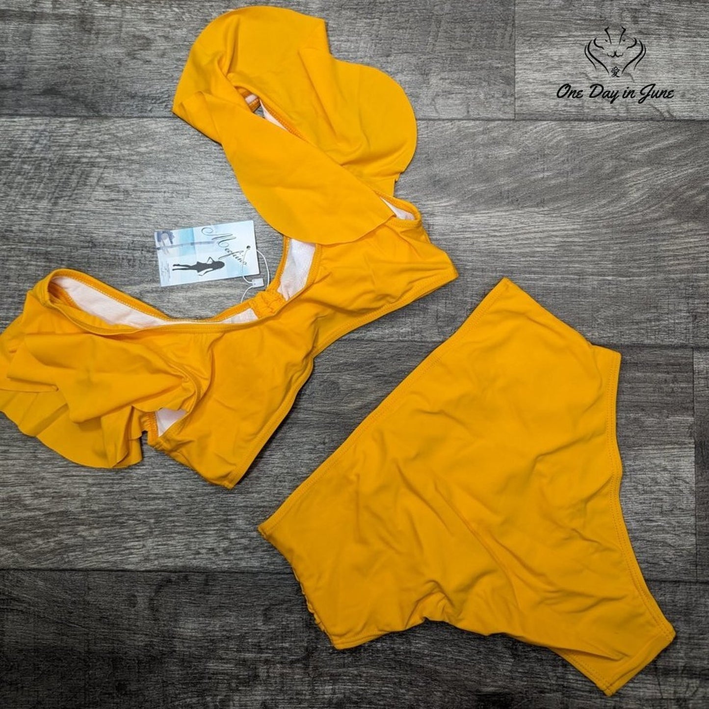 Mecfiino Ruffle High Waisted Bikini Size S