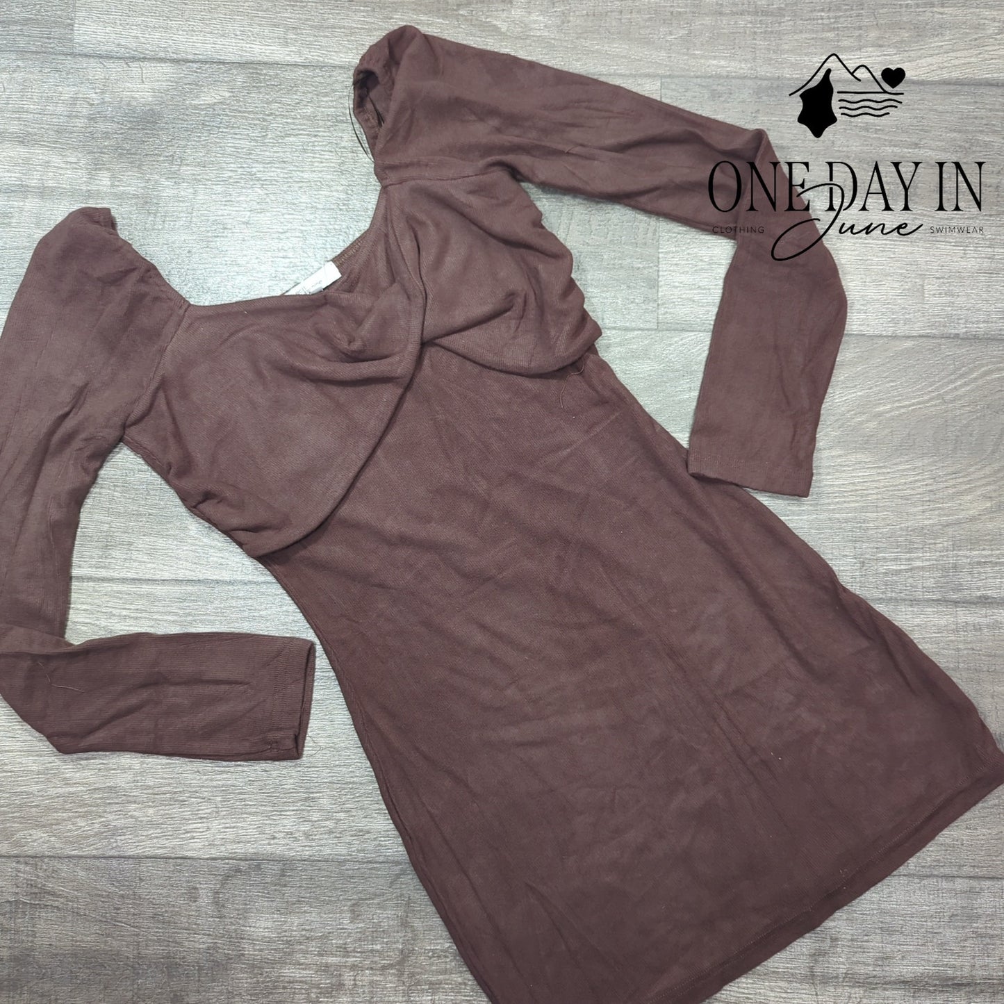 Edit by Nine Long Sleeve Bodycon Ribbed Mini Dress Size M