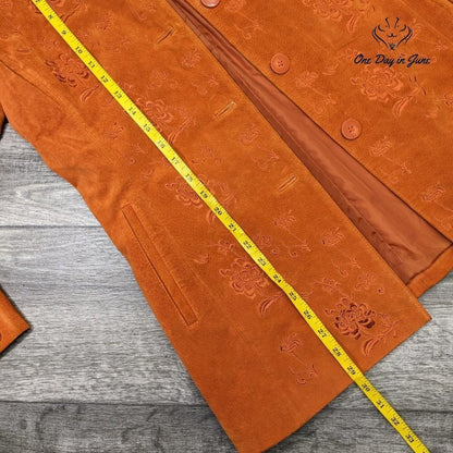 Bernardo Embroidered Leather Jacket Size XS