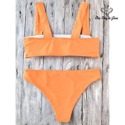 Zaful Wide Strap Bandeau Bikini Size L