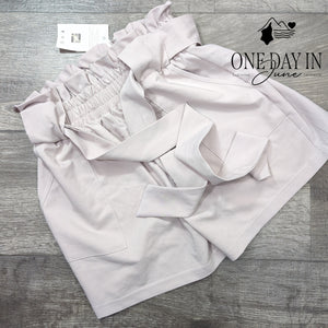 Grace Karin Lettuce Edge Belted Shorts Size S