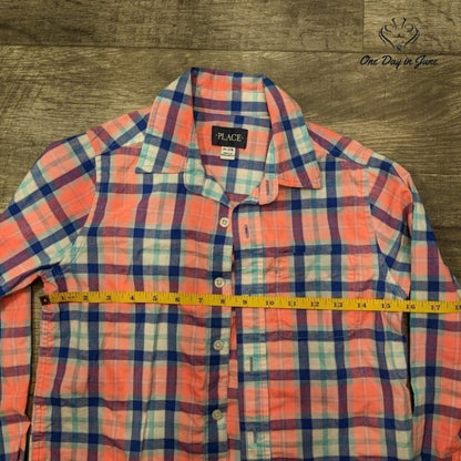 Childrens Place Cute Button Down Shirt Size M (7-8)
