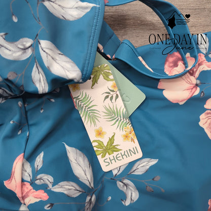 Shekini Twist Front Boyshort Swimdress One Piece Swimsuit Size M