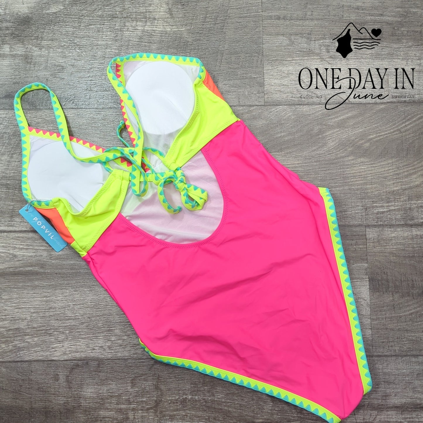 Popvil Colorblock One Piece Swimsuit Size L