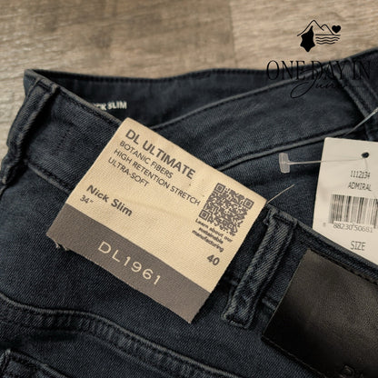 DL1961 Nick Slim Jeans Admiral Dark Wash DL Ultimate Stretch NWT Size 40X34