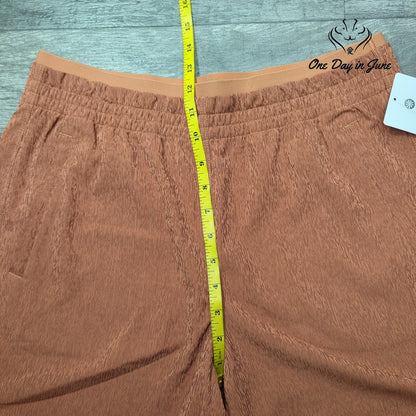 Athleta Echo Wide Crop Pants Tall Terracotta Textured Pull On NWT Size 10T