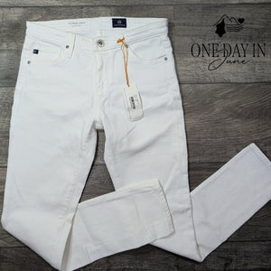 AG Adriano Goldschmied Prima Cigarette Ankle Jeans White NWT Size 0 (25)
