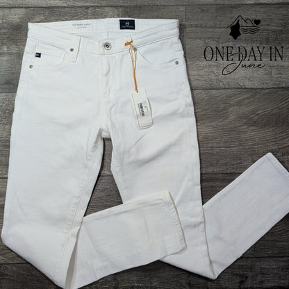 AG Adriano Goldschmied Prima Cigarette Ankle Jeans White NWT Size 0 (25)