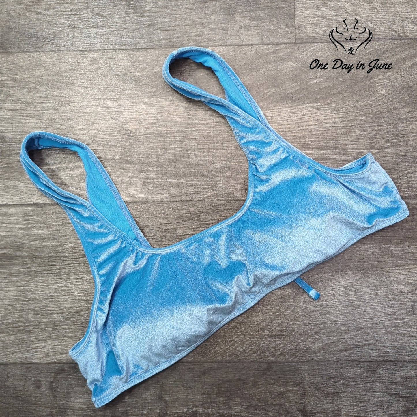 Decree Crop Velour Bikini Top Size XXL