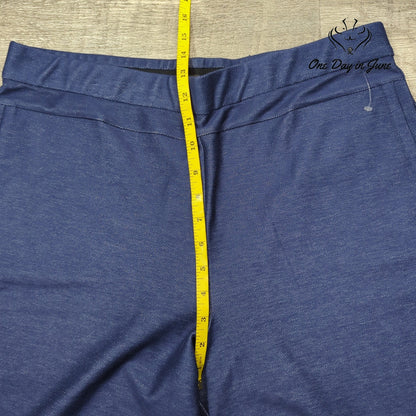 Capsule 121 Pull On Straight Leg Pants Blue Stretch Denim Look Size XL
