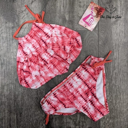 Kanu Surf Morgan Ruffle Halter Bikini Swimsuit Size 14