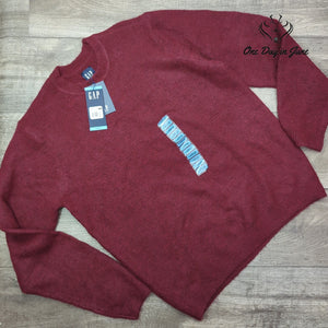 Gap Men's Crew Neck Pullover Sweater Burgundy Zinfandel NWT Size L