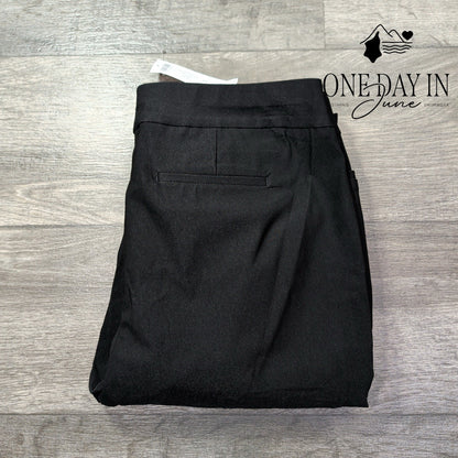 Chico's So Slimming Brigitte High Vent Slim Crop Pants Black NWT Size (10)