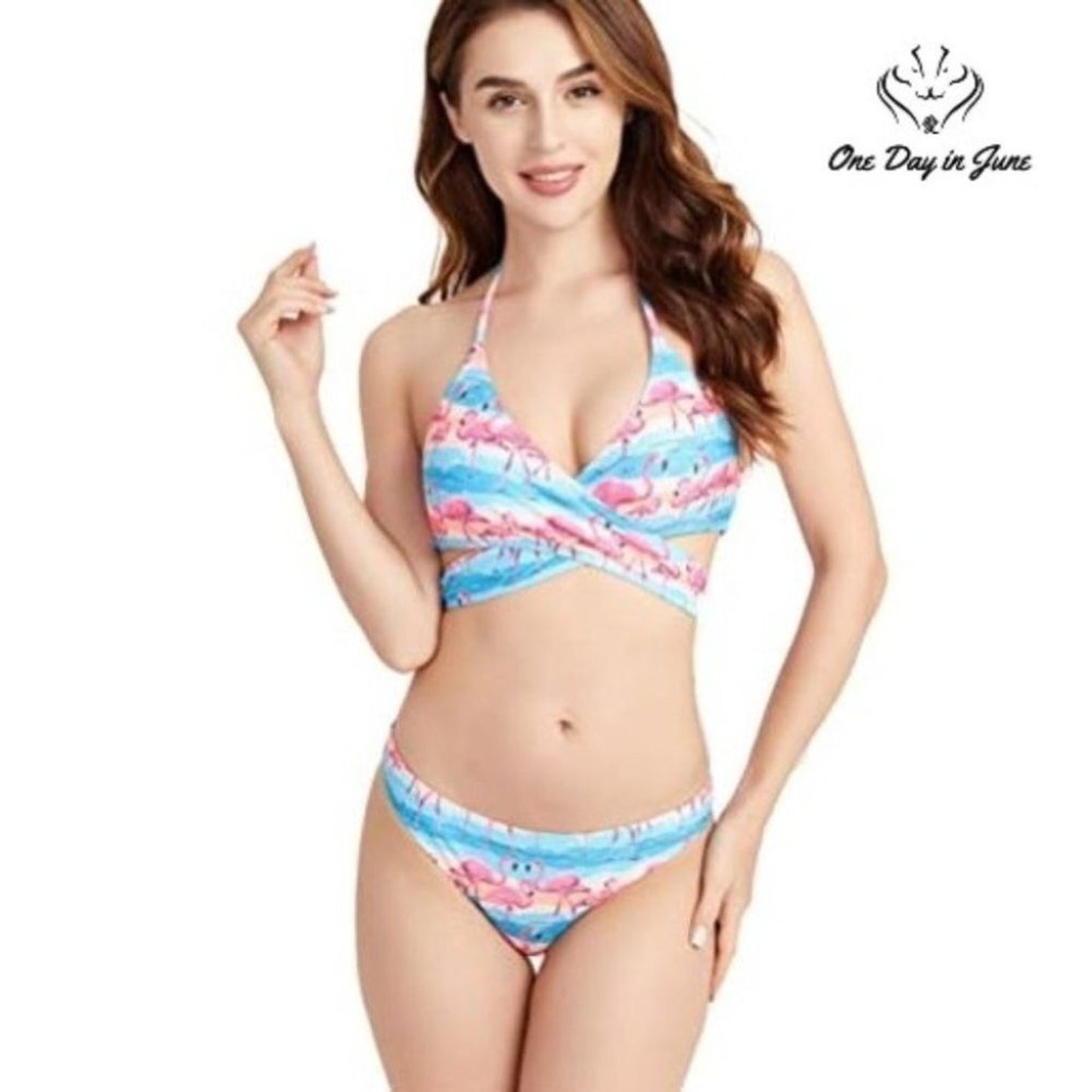 WMPRTT Cross Split Bikini Swimsuit Size L